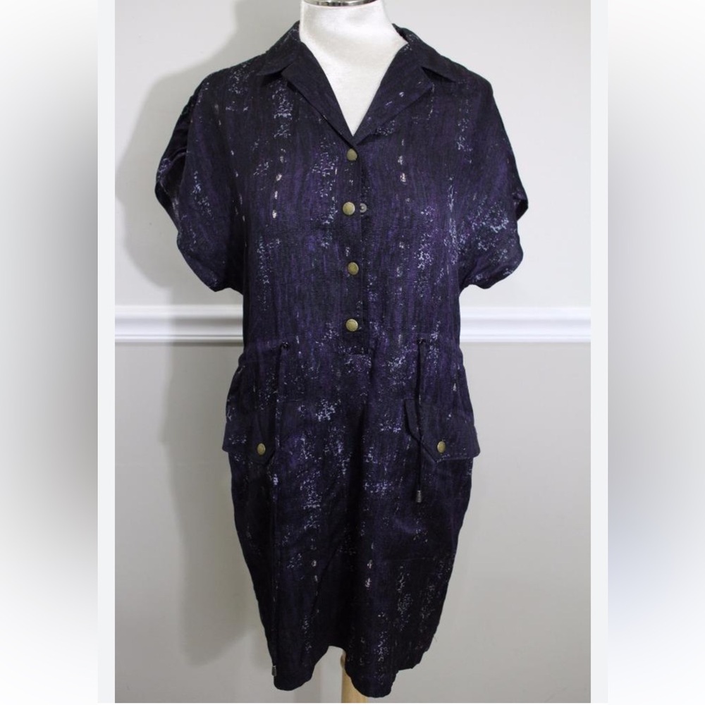 100% Silk Rag & Bone Dark Purple Dress With drawstring Waist. Size 2